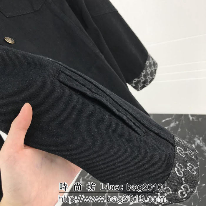 GUCCI古馳 Vintage日版 古著提花拼接 水洗做舊牛仔夾克 情侶款 ydi1314